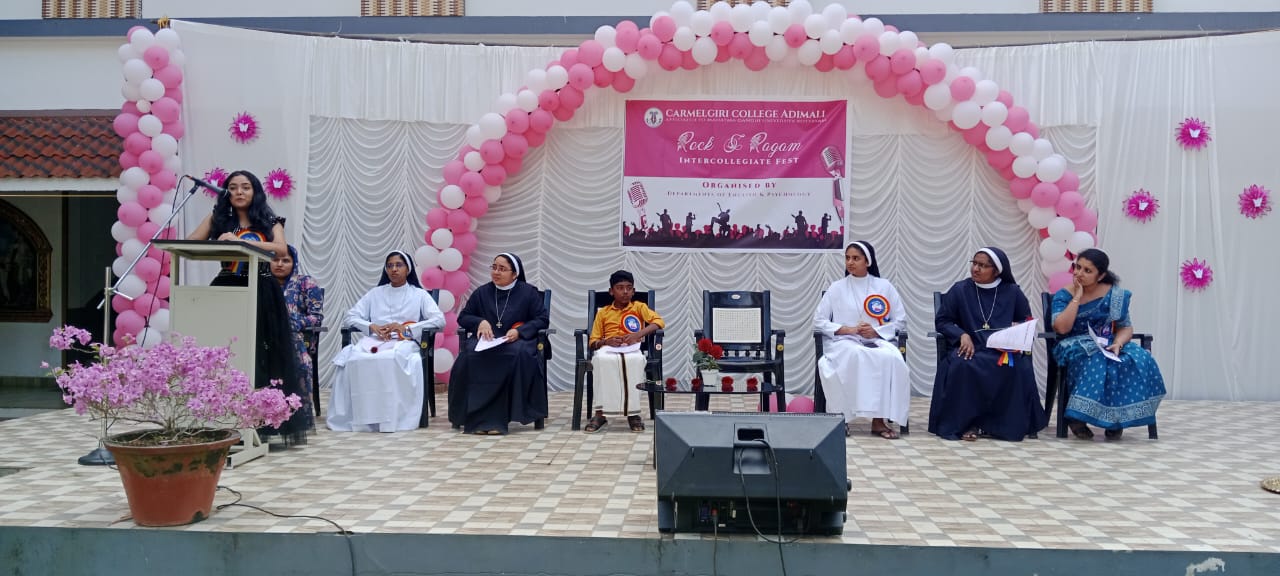 Students participating in spiritual activities at Carmelgiri College